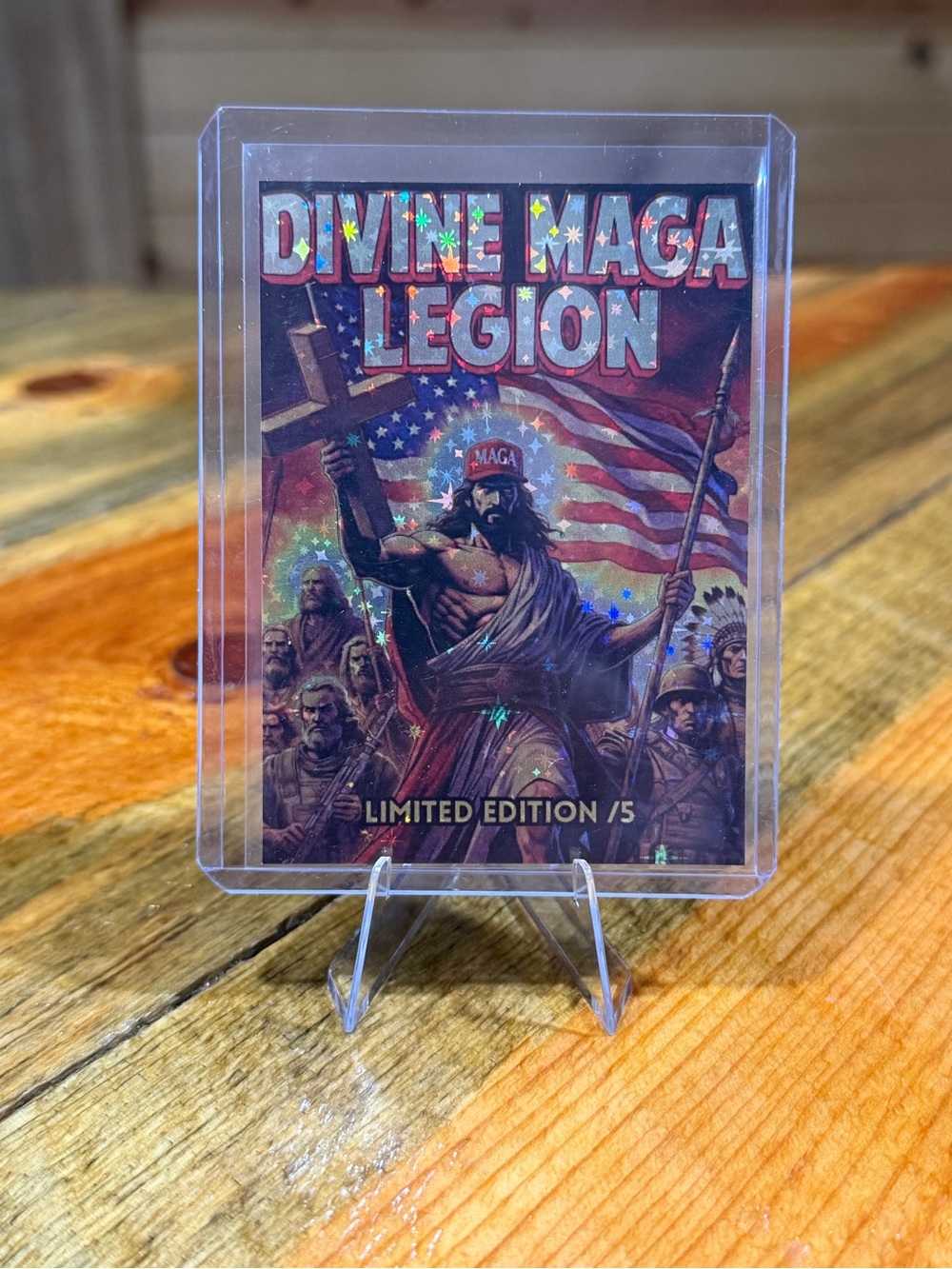 Divine MAGA Legion Limited Edition Collectible Card - Red, Blue, White